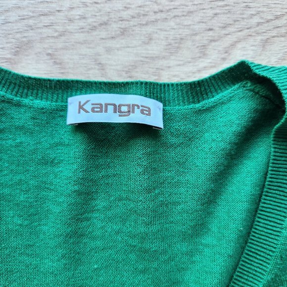 NWoT Kangra Silk Cotton Blend Sweater Pullover V-Neck Green - Picture 7 of 9